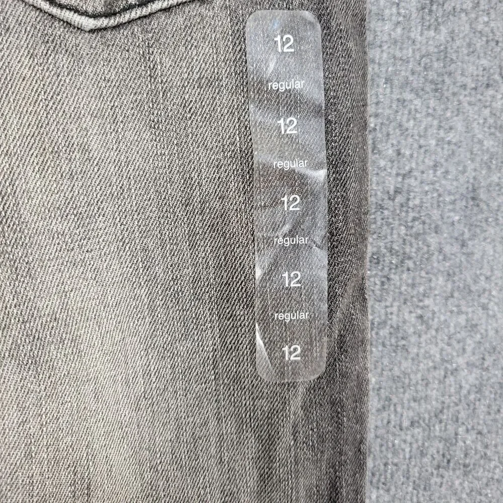 NWT GAP KIDS Gray Straight Leg Jeans Adjustable Cotton Grunge Skater SIZE 12